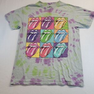 The Roling Stones Women's S T Shirt Music Tees Multicolor‎ Tie Dye 100% Cotton